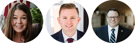 Photos of (L to R) TBD, Representative Clayton, Representative Woodard, and Representative Borjon